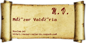 Mózer Valéria névjegykártya